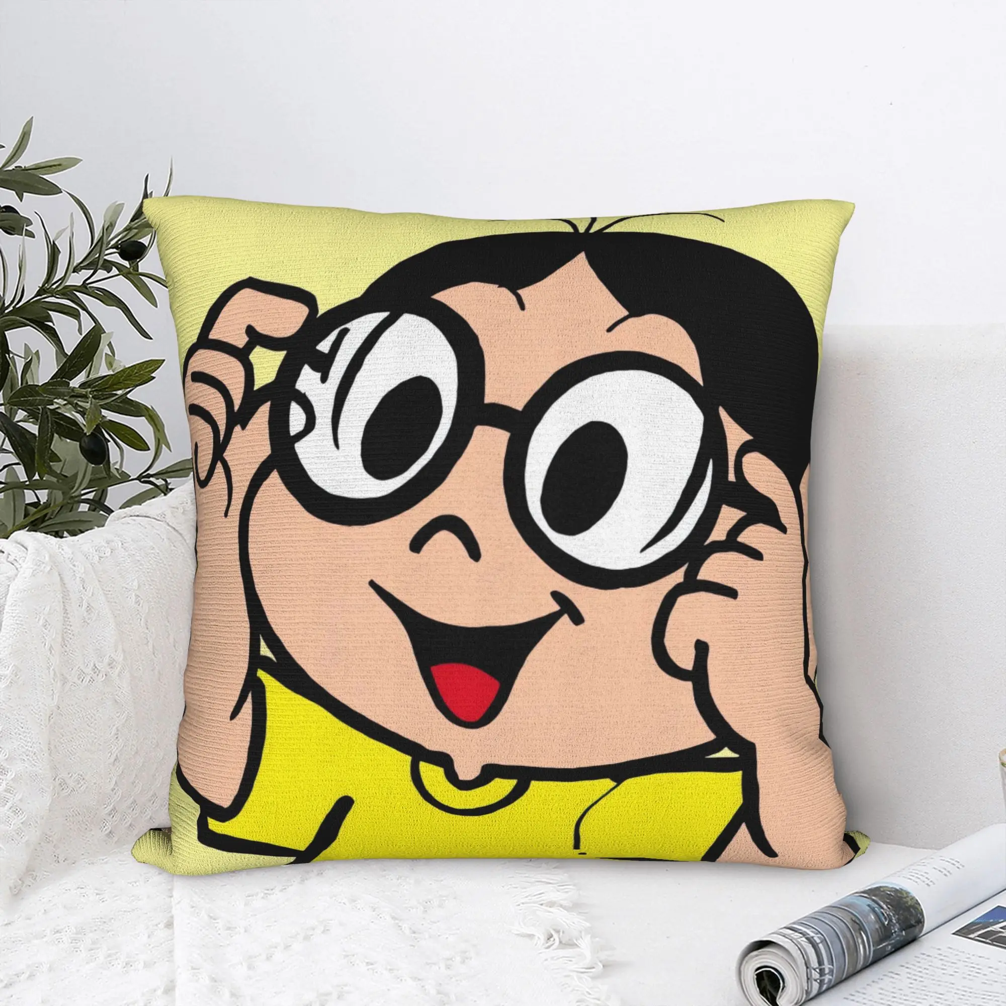 Capa de almofada fofa com desenho animado Magali, capa de almofada macia, capa de almofada Kawaii para sofá da sala de estar