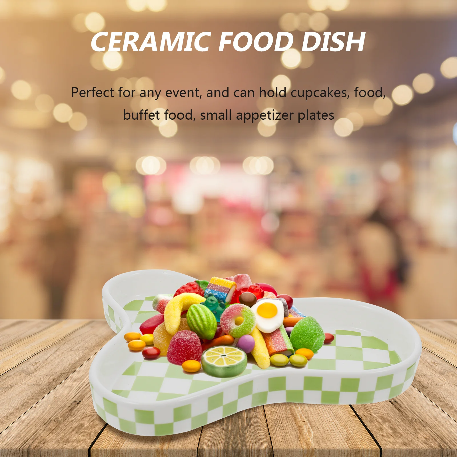 

Ceramic Food Plate Smooth Edges Perfect for Birthday Wedding Party Dessert Buffet Food Serving Dish Ceramic Dinnerware