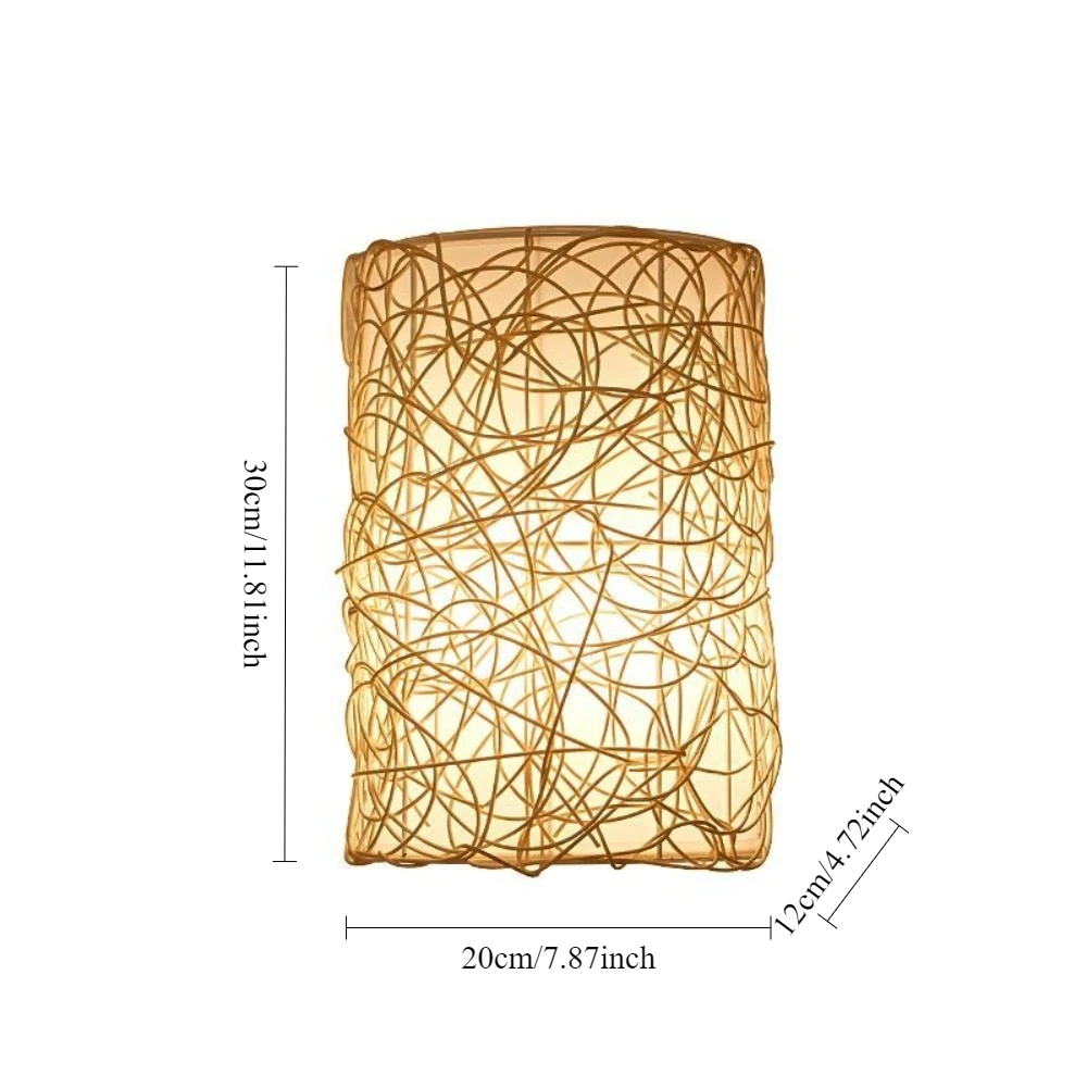 

Современный скандинавский настенный светильник из ротанга, винтажный японский пасторальный лоза, декоративные настенные бра, светильник для прикроватного фойе, гостиной E27