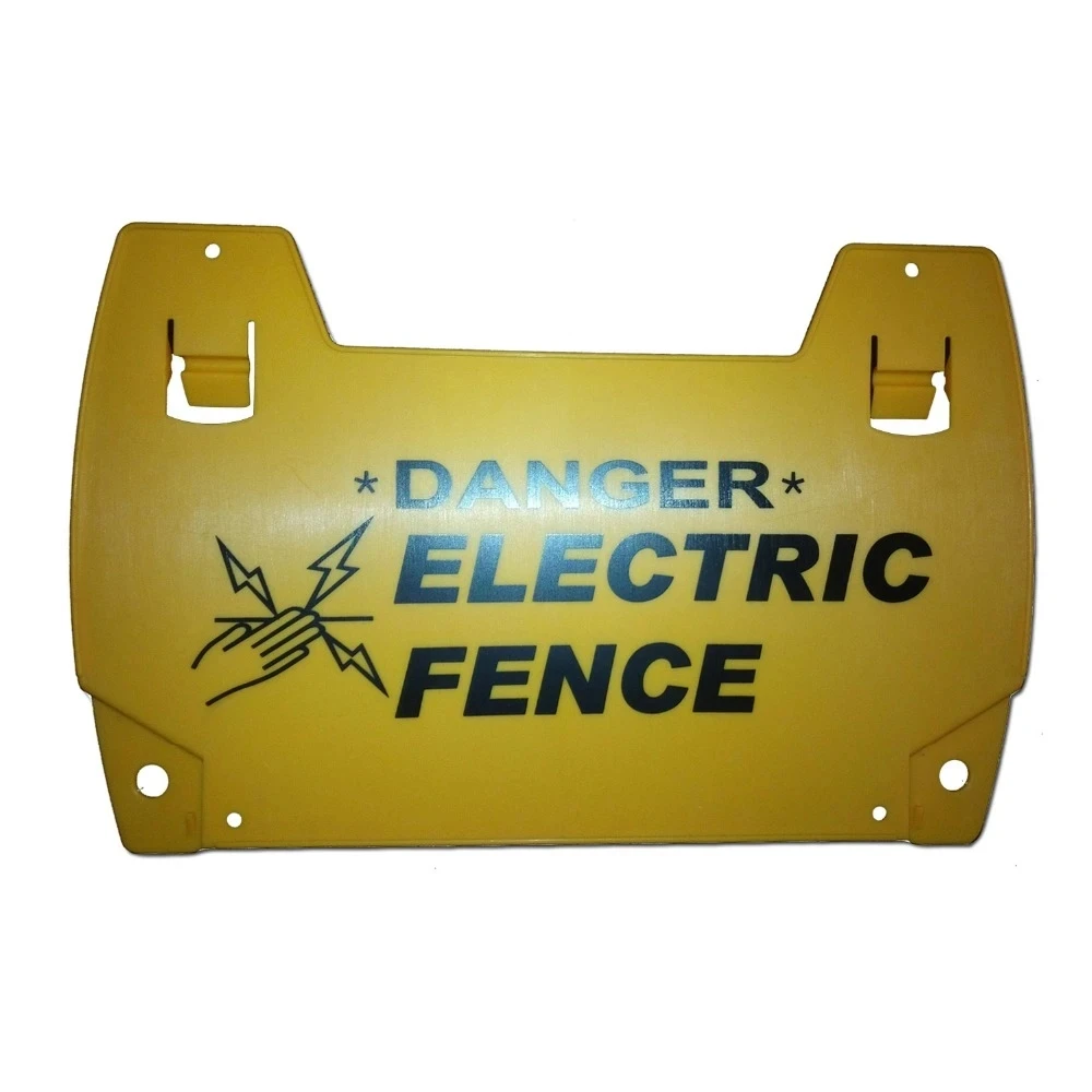 Electric Fence Warning Sign for Farm Garden Livestock Chick Dog Sheep Animals Fencing Plastic Danger Warning Board Sheet Orrange