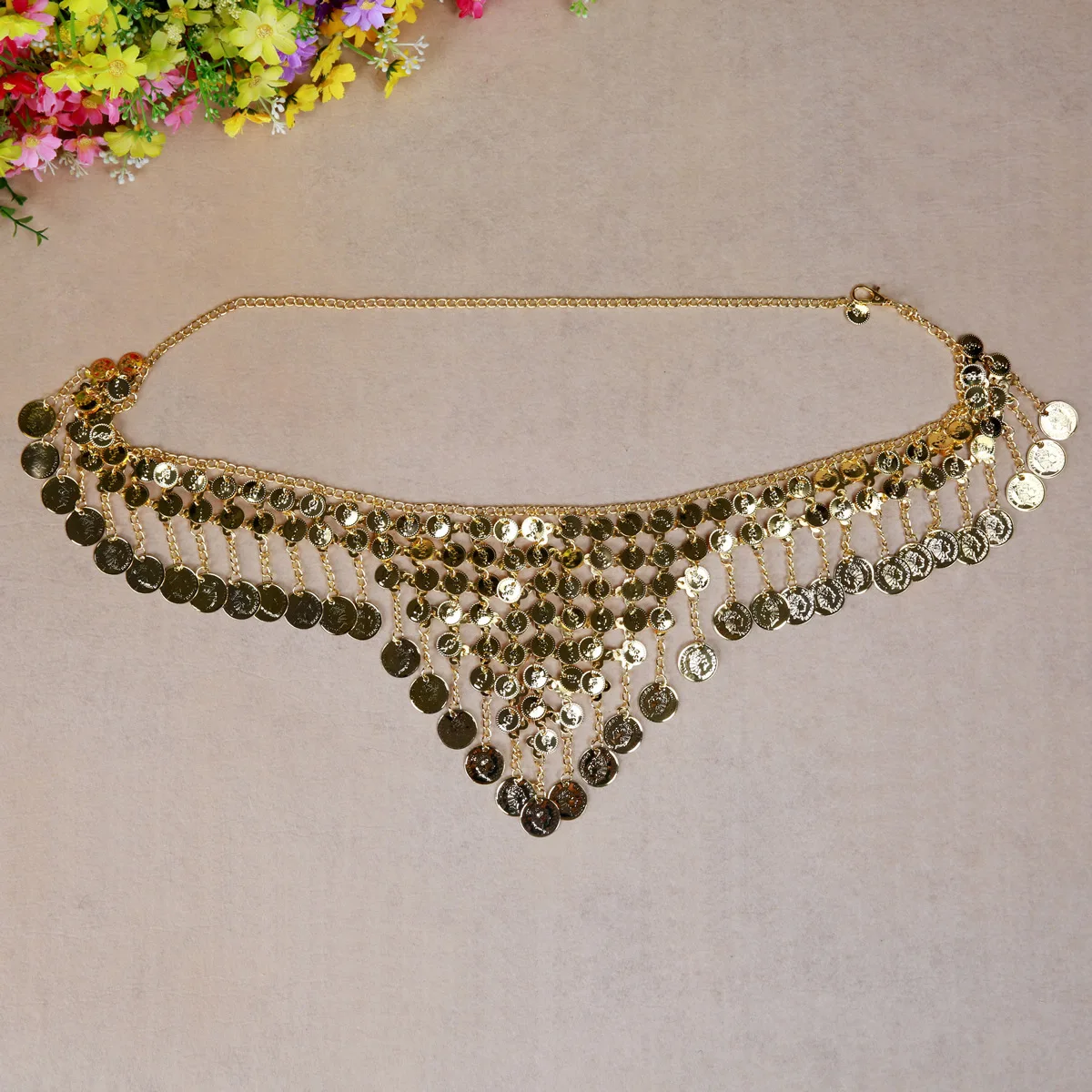 Triangle Belly Dance Waist Chain Belly Dance Belt Waist Chain Waist Decoration Oriental Dance Waist Chain Metal Waist Chain