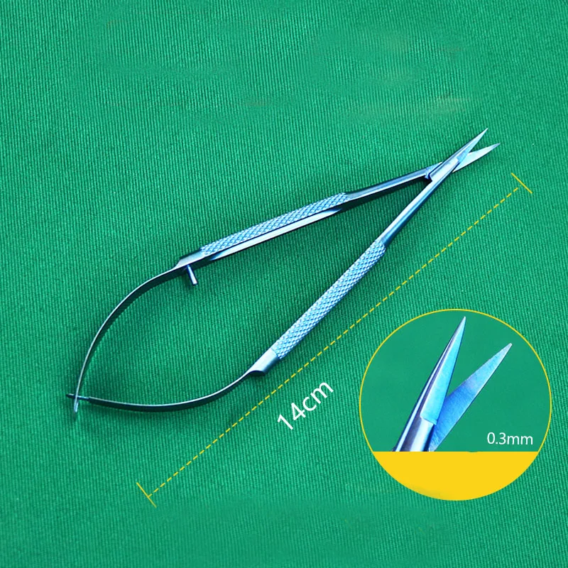 4pcs/set 14cm Titanium microsurgical instruments microsurgery instruments Kit scissors needle holder forceps