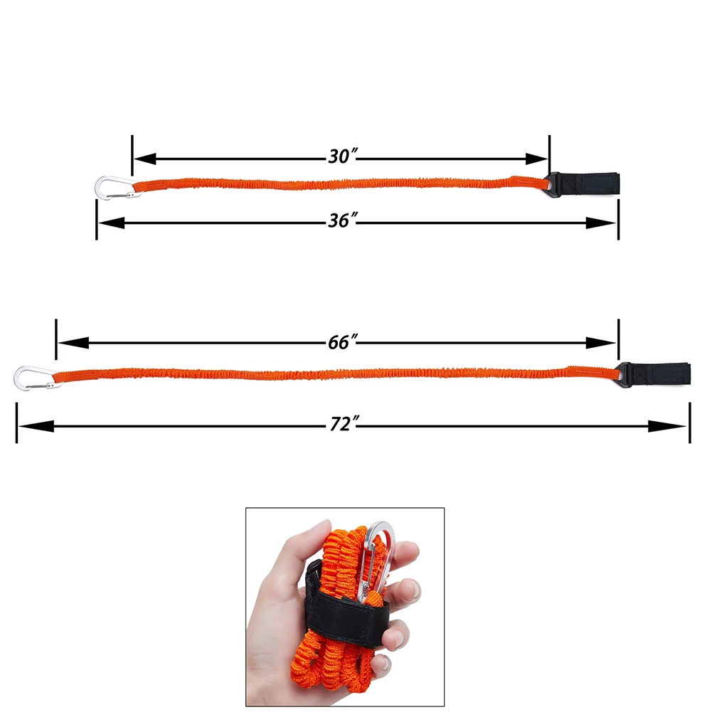 2 PCs Kayak Paddle Leash Safety Rod Bungee Rod Holder Gripping Gear Leash Kayak Paddle Lanyard Kayak Fishing Accessories