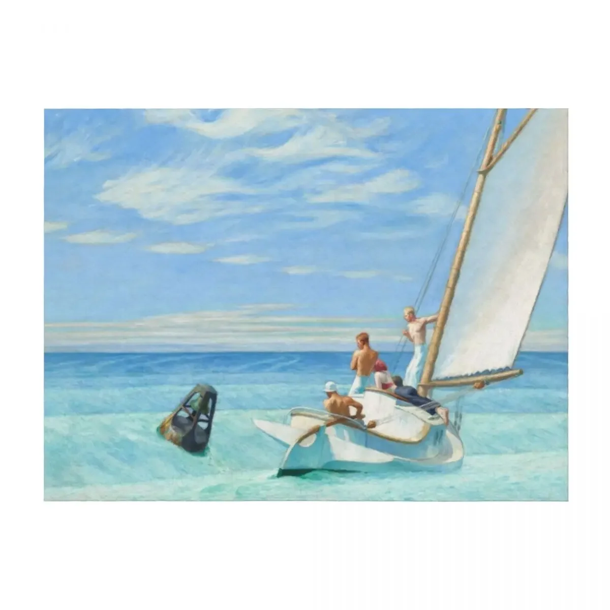 

Ground Swell Oil Painting by Edward Hopper Throw Blanket Warm Winter beds Bed linens Comforter Blankets