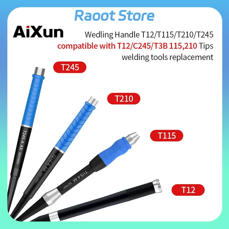 JCID AiXun Solder Handle T12 T245 936 T210 T115 Station Handle For T3A T3B T420D Soldering Station Welding Iron Kit tools sets