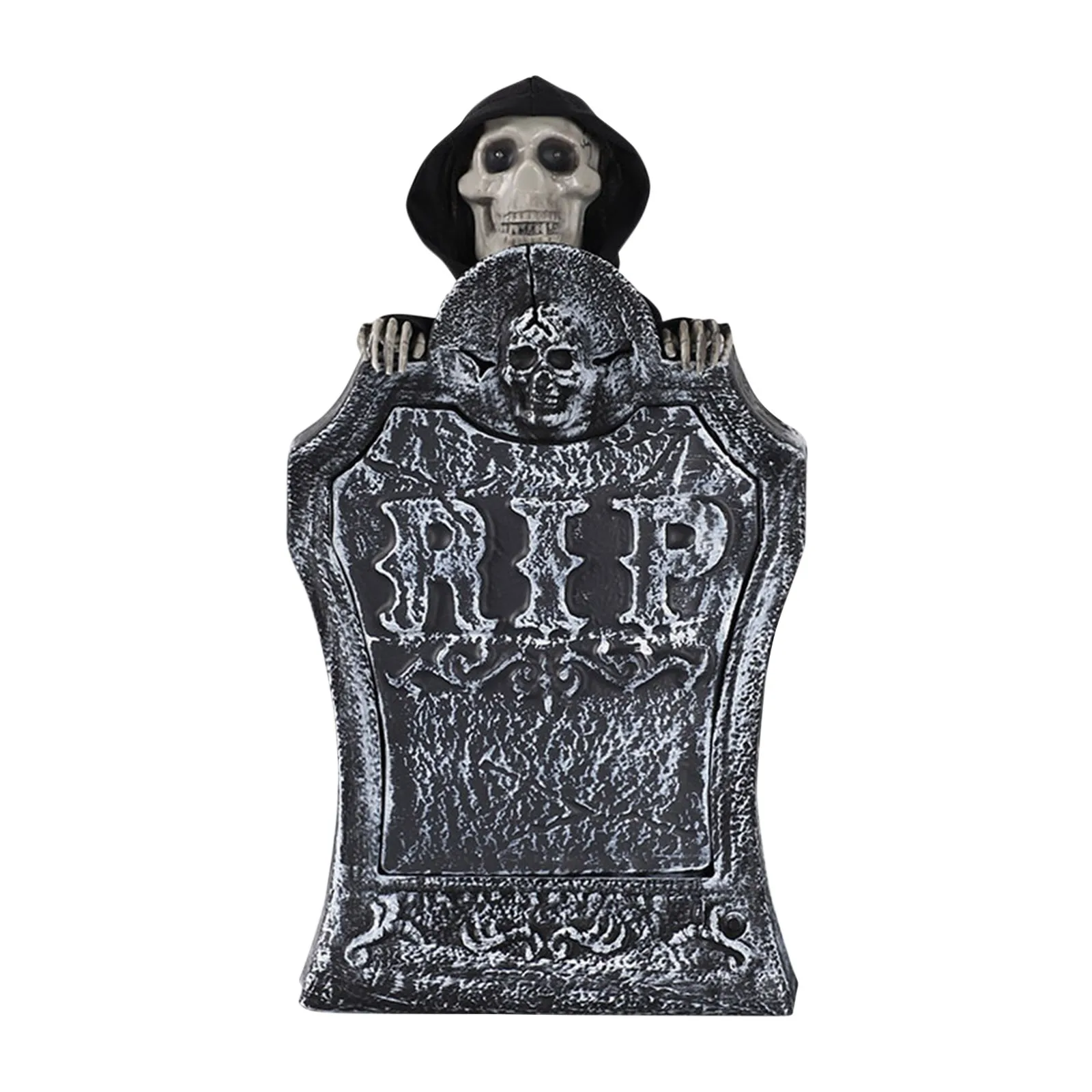 Halloween Tombstone Decoration Lighted Gravestone With Creepy Voice Spooky Head Light Up Eyes Spooky Sound Effects For Party Hal