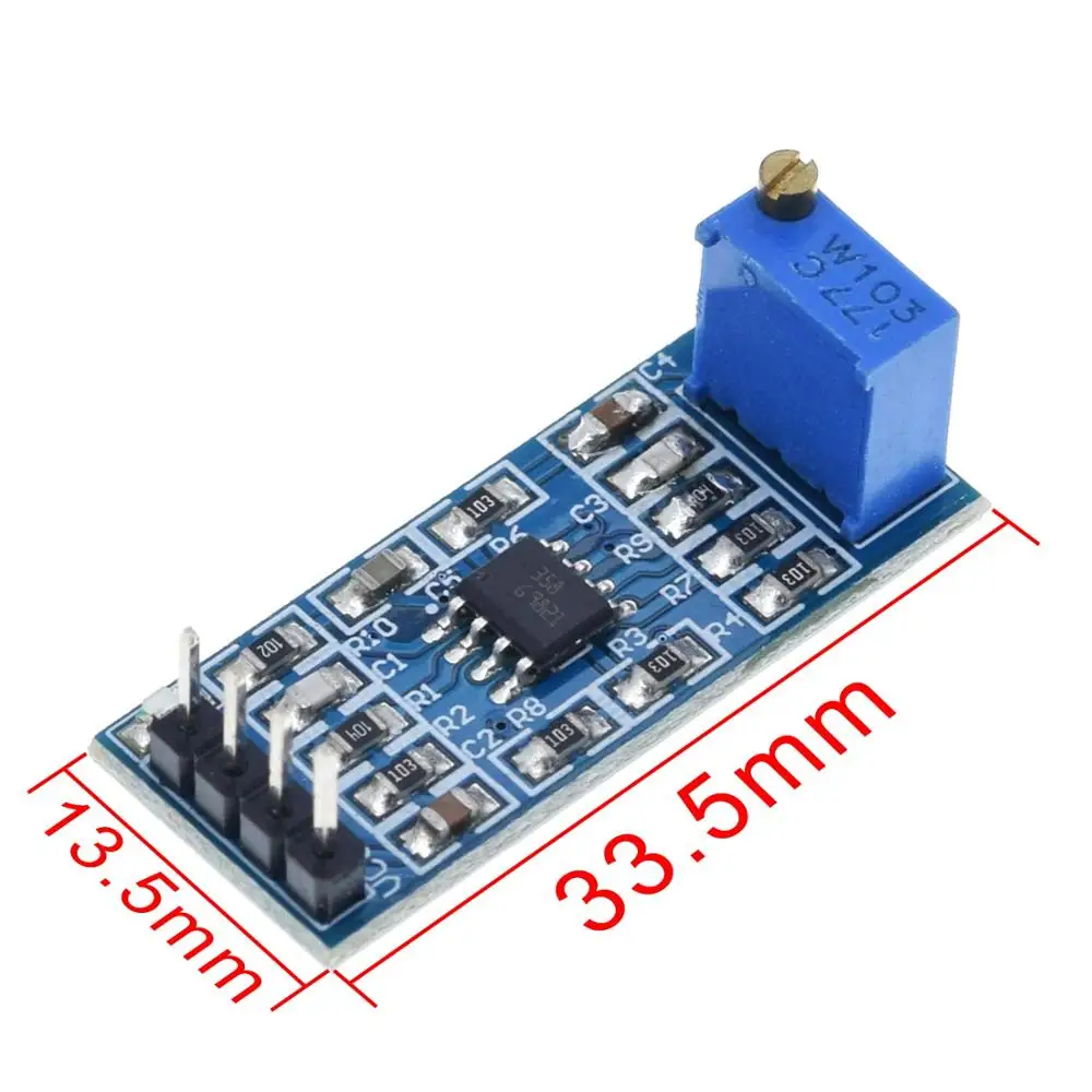 TZT 1/5pcs LM358 100 Times Gain Signal Amplification Amplifier Operational Amplifier Module 5V-12V Hot Sale