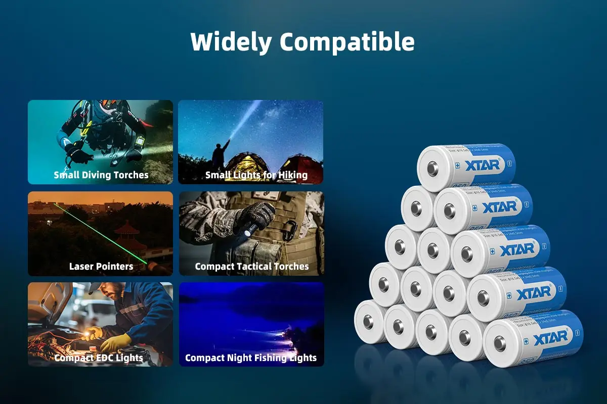 Xtar 2/4 Buah 16340 850Mah 3.6V 2,5A Output Baterai Lithium Isi Ulang dengan Pelat Pelindung untuk Powerbank