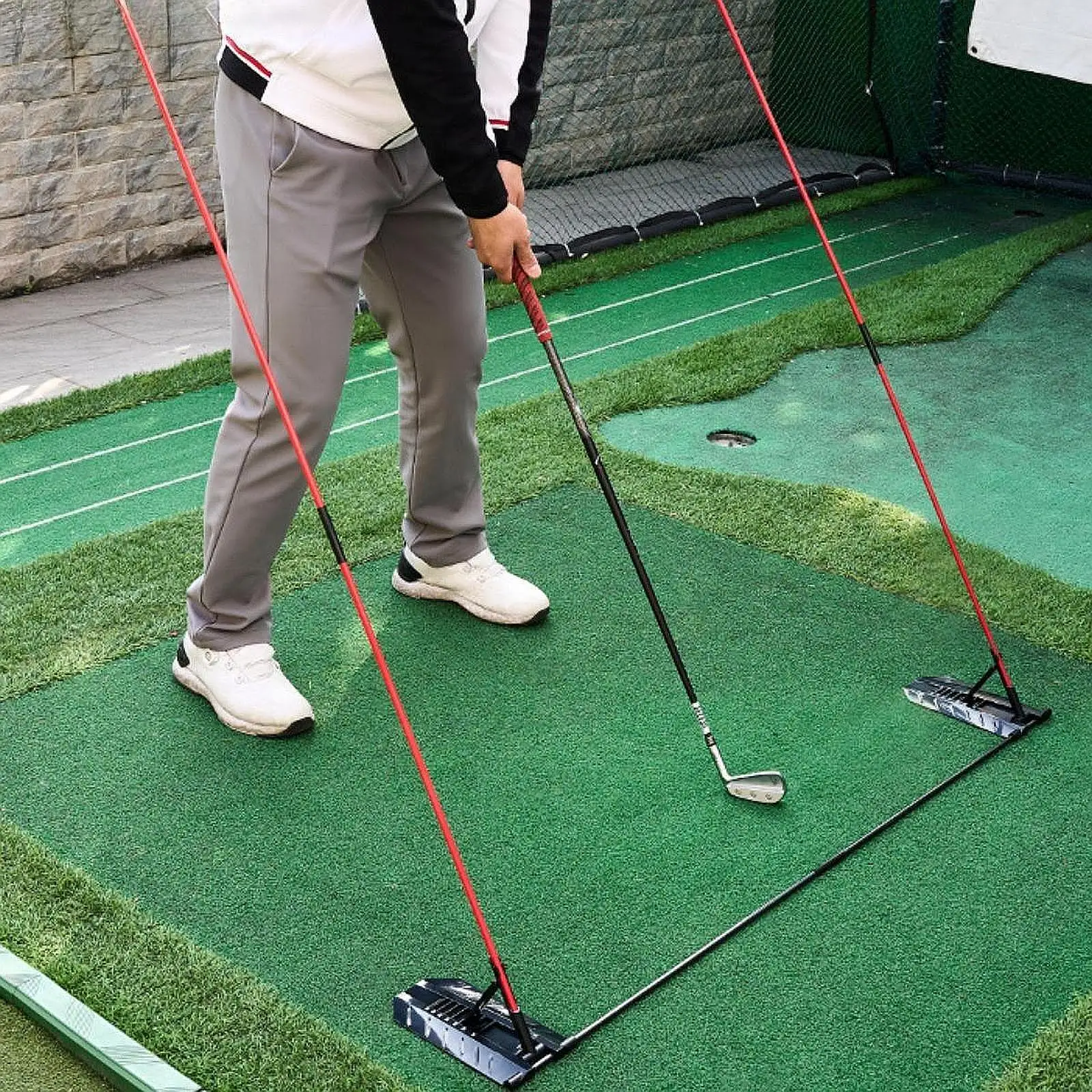 Portable Golf Swing Trainer Correct Posture Improve Swing Skills Adjustable Angle Auxiliary Tool for Yard Golf Accessories