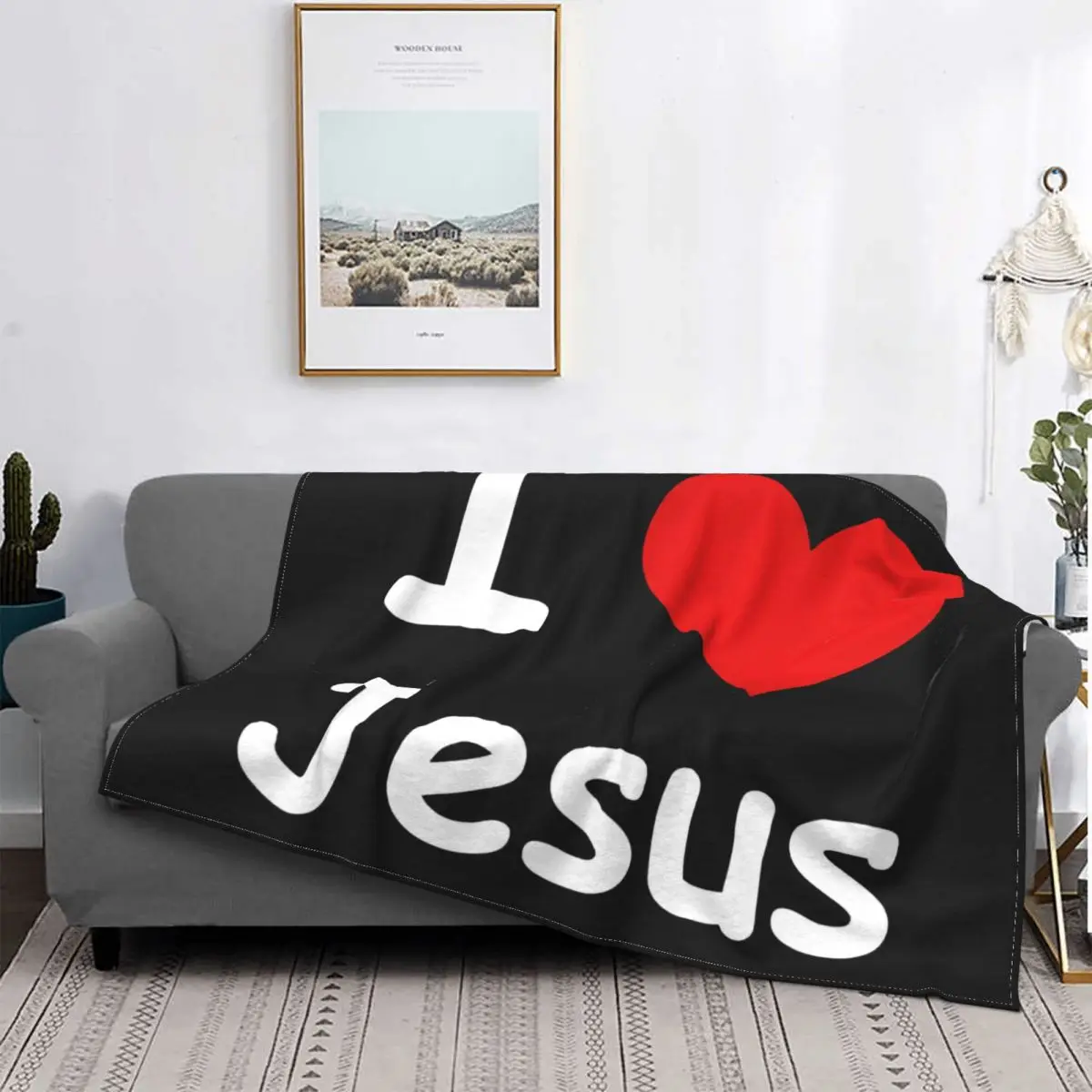 

I Love Jesus Blanket Warm Fleece Soft Flannel Christian Faith Judah Throw Blankets for Bed Couch Travel Autumn