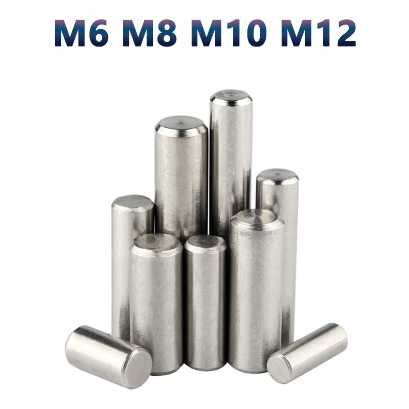 M6 M8 M10 M12 Cylindrical Pin Locating Dowel Pin 304 Stainless Steel Fixed Shaft Solid Rod Length 6mm-100mm