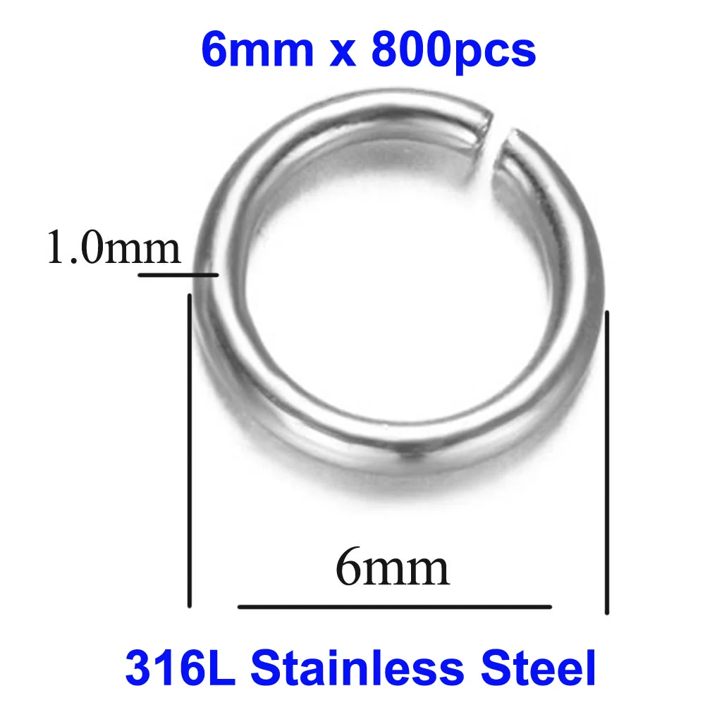 100-3000 stuks 18k goud vacuüm geplateerd 316L roestvrij staal open jump ring kreeftgesp groothandel ketting maken DIY sieraden