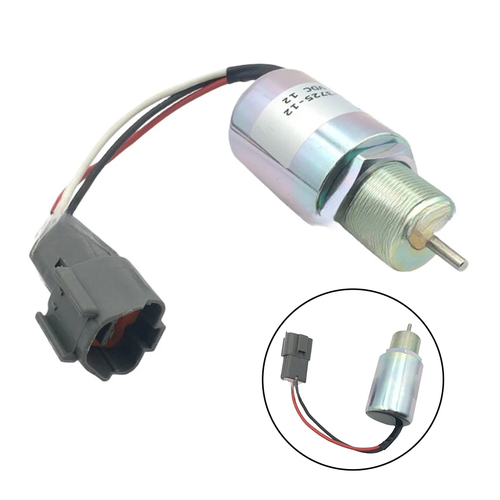 Fuel Shut Off Solenoid SA-3725-12 For Mitsubishi For L2E L3E S3L For S4L Engine  12VDC Fuel Shutoff Solenoid Replacement Parts