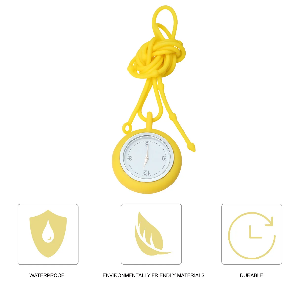 

1Pcs Silicone Neck Hanging Quartz Watch for Nurses Doctors Healthcare Workers Small Lightweight Round Dial Easy-Read Timepiece