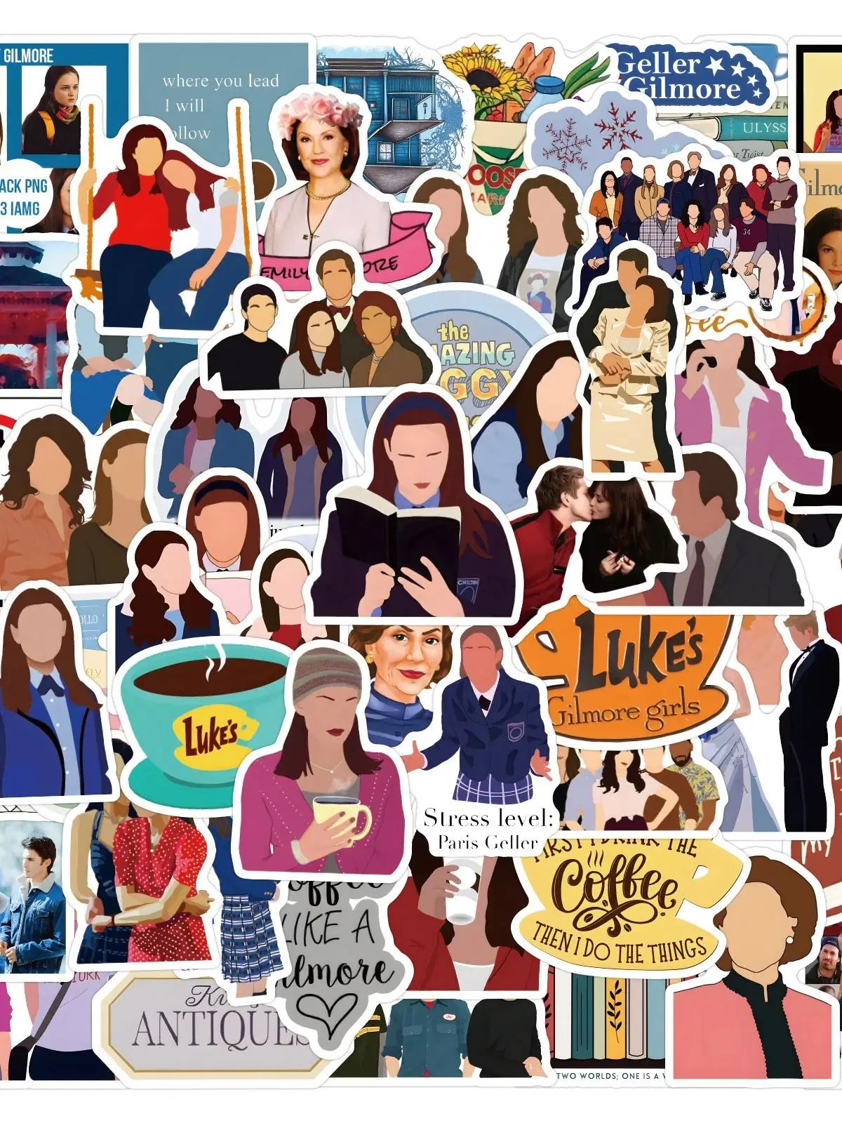 AliExpress GOGOTU 10/30/55/110PCS Gilmore Girls Cartoon Stickers Funny TV Sticker Scrapbook Luggage Laptop Guitar Car Bike Skatebaord Decals Toy
