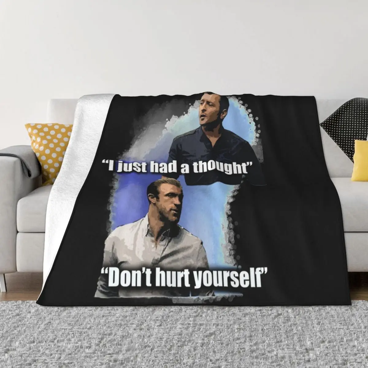 Funny Man Hawaii Five-0 Quote Graphic For Fans Throw Blanket Softest Soft Plaid Blankets