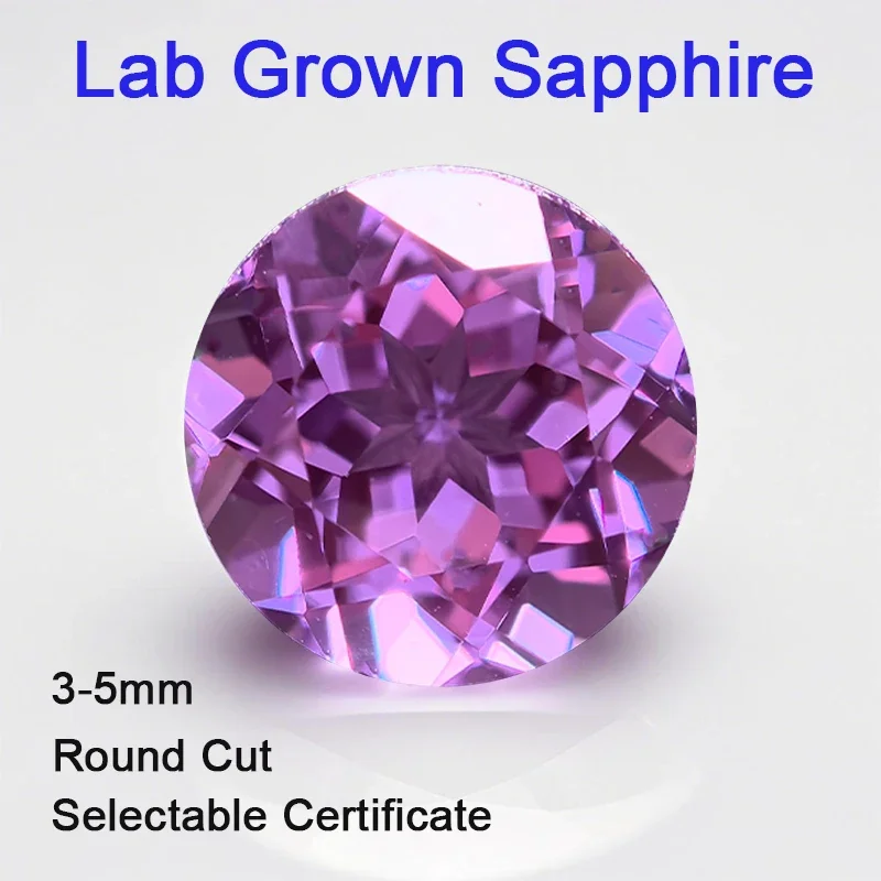 

Высококачественный выращенный в лаборатории сапфир, свободный камень, фиолетово-синий цвет, круглая форма, VVS1, бусины-шармы для изготовления ювелирных изделий своими руками, с возможностью выбора, сертификат AGL