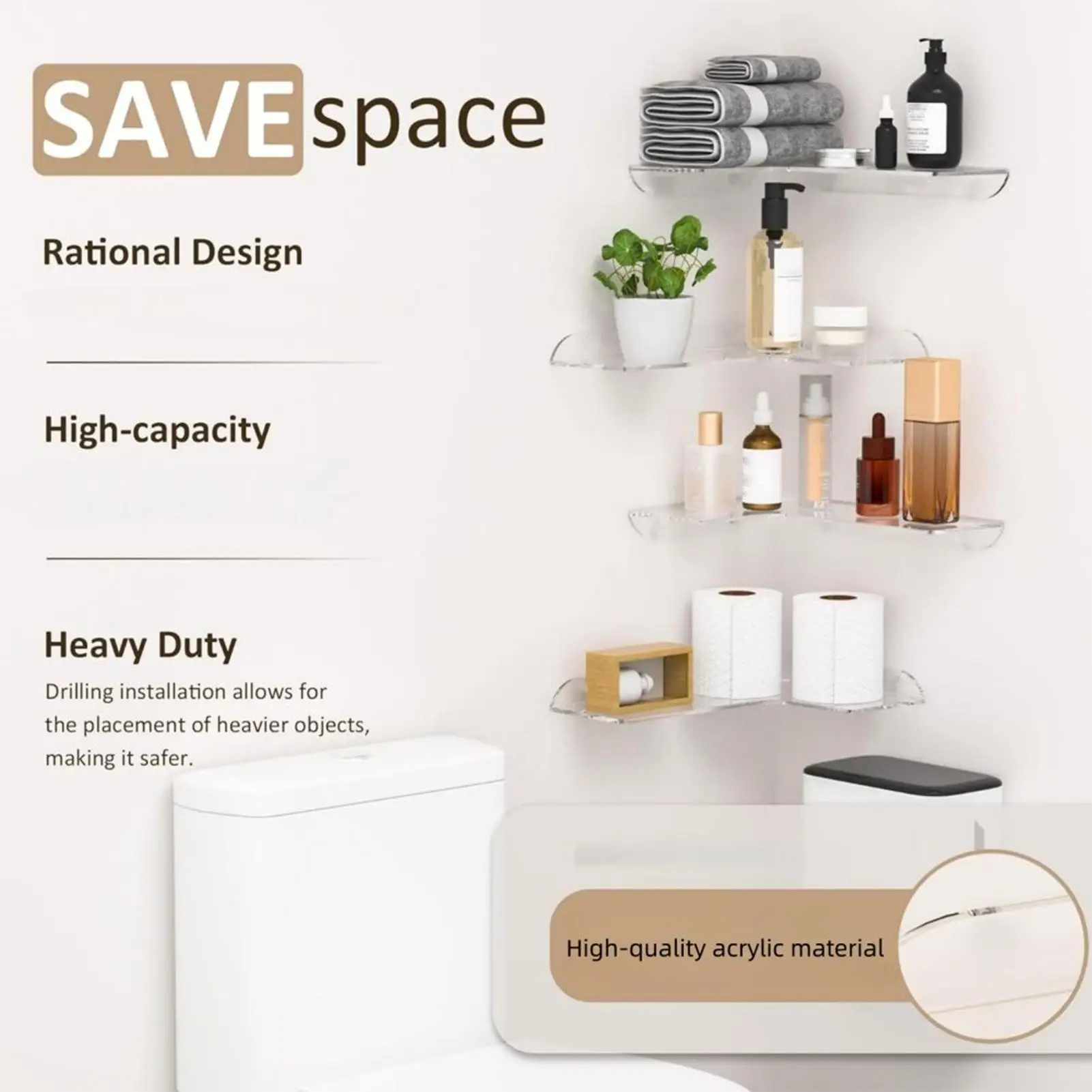 

Плавающие полки, 2 шт., сверхмощные настенные полки для хранения, плавающий дисплей для кухни, спальни, офиса, квартиры, общежития