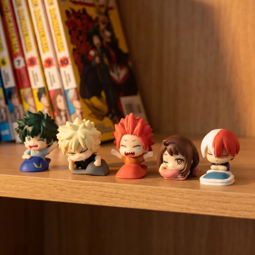 My Hero Academia Figur Anime Niedliche Deku Bakugo Todoroki Schlafende Dekoration Actionfigur Skulptur Schreibtisch-Accessoires Spielzeug Geschenk