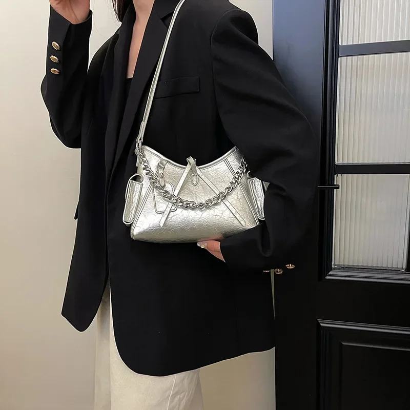 Nowość 2025! Luksusowa torebka pod pachę z wysokiej jakości lakierowanej skóry - stylowa i uniwersalna torebka na ramię dla kobiet