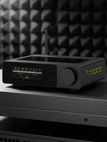 Ampapa Q1 HIFI ESS9039+AK4493 USB DAC Bluetooth 5.2 Receiver Digital to Analog Converter W/ Digital VU Meter DSD512