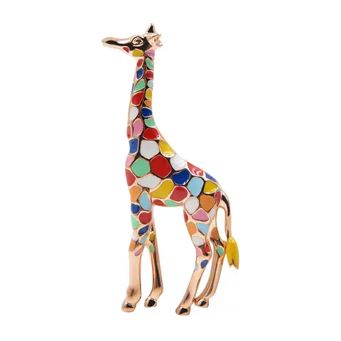 Enamel Giraffe Brooch for Women CINDY XIANG