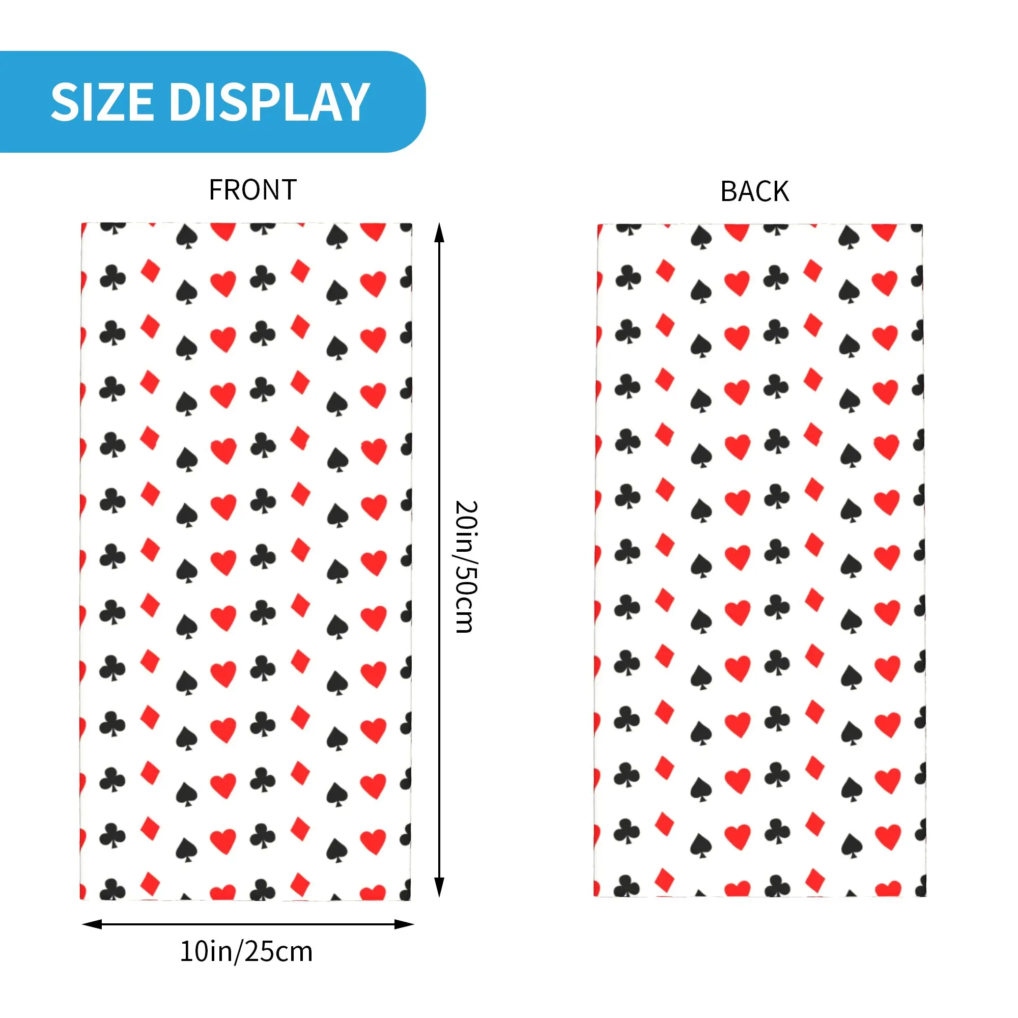 Custom Funny Poker Pattern Bandana Winter Neck Warmer Men Windproof Wrap Face Scarf for Ski Card Game Players Gaiter Headband