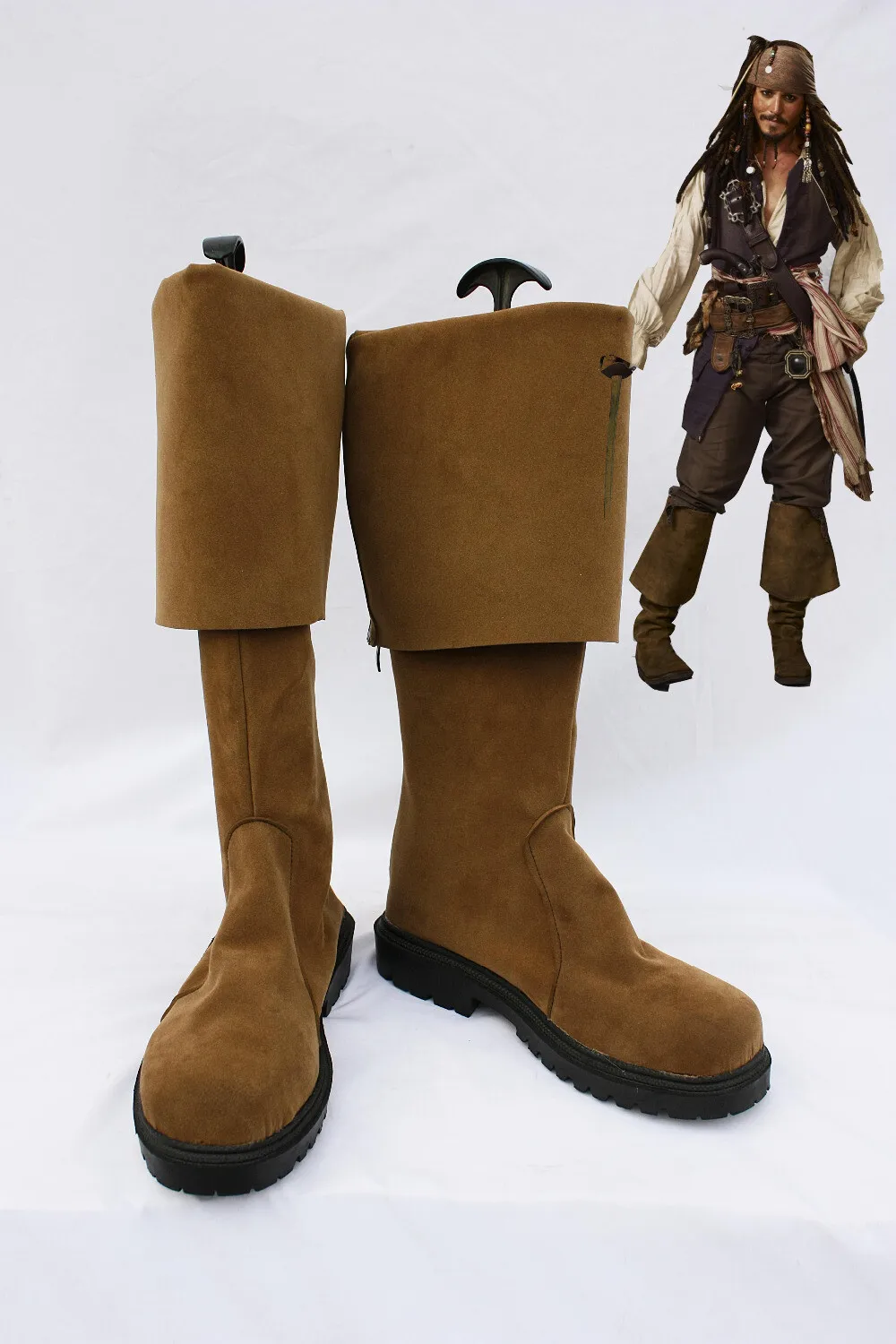 Anime Game Cosplay Shoes Pirates of the Caribbean Jack Sparrow Boots Halloween Costume Accessories Props Made