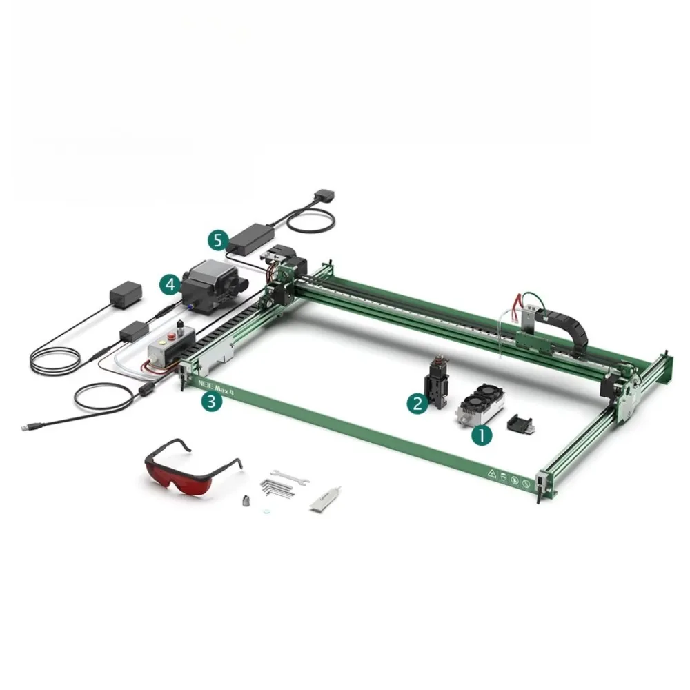 NEJE Max4 V2 E80 High Power Engraving Machine Wood Router Desktop 4 Axis Industrial Engraver Cutting Machine view 4