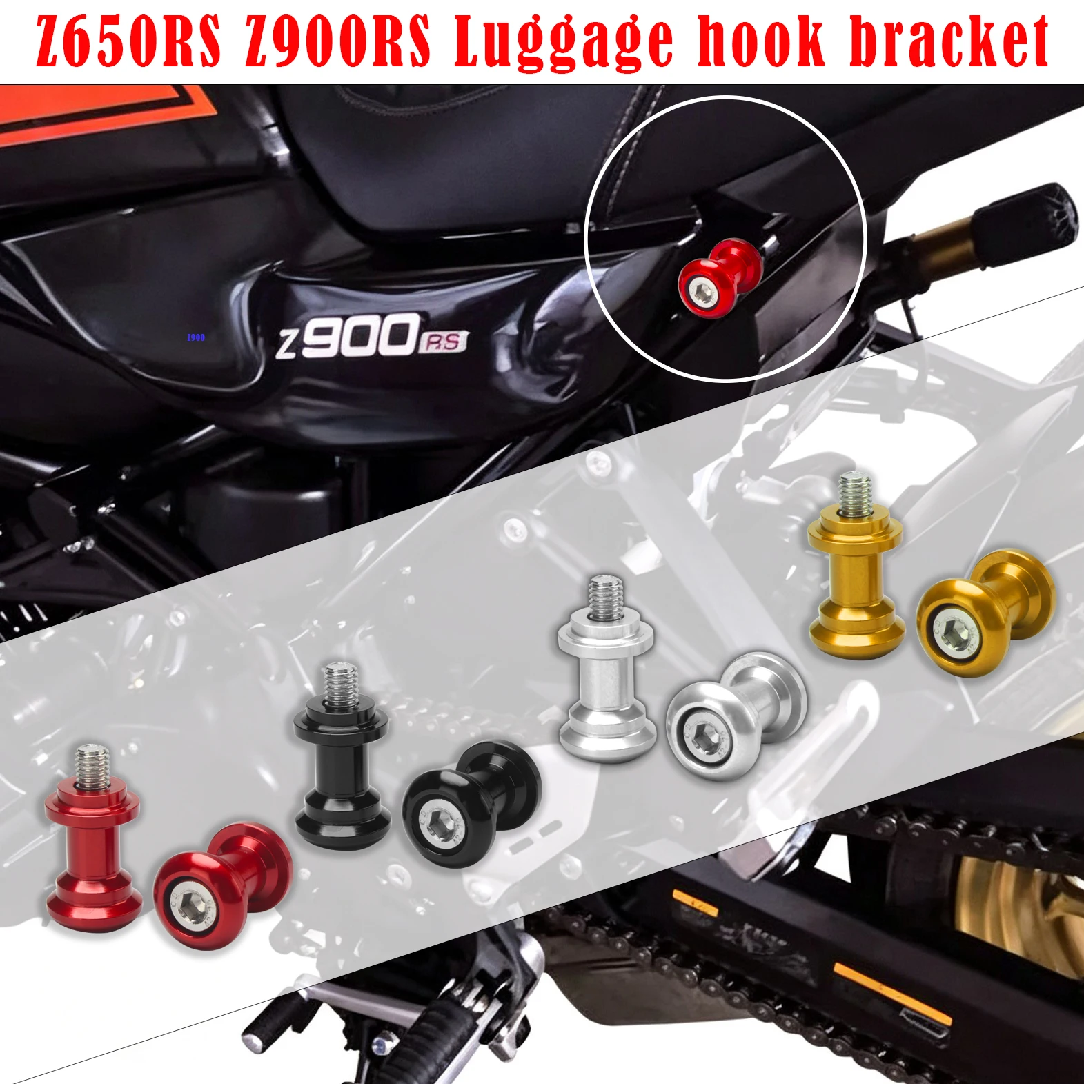 For Kawasaki Z900RS Z650RS 8mm Motorcycle Luggage hook bracket screw Rear armrest Stand Screw Motorcycle Equipments Accessories
