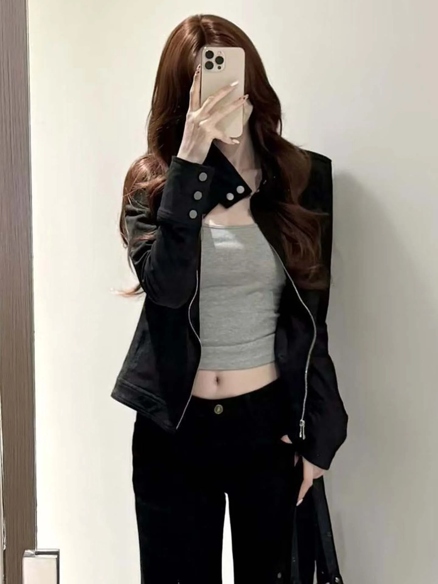 Retro Suede Short Jacket Women's Loose Casual Stand Collar Zipper Front Inner Lined Coat for Autumn 2026 Fashion Ladies' Wear