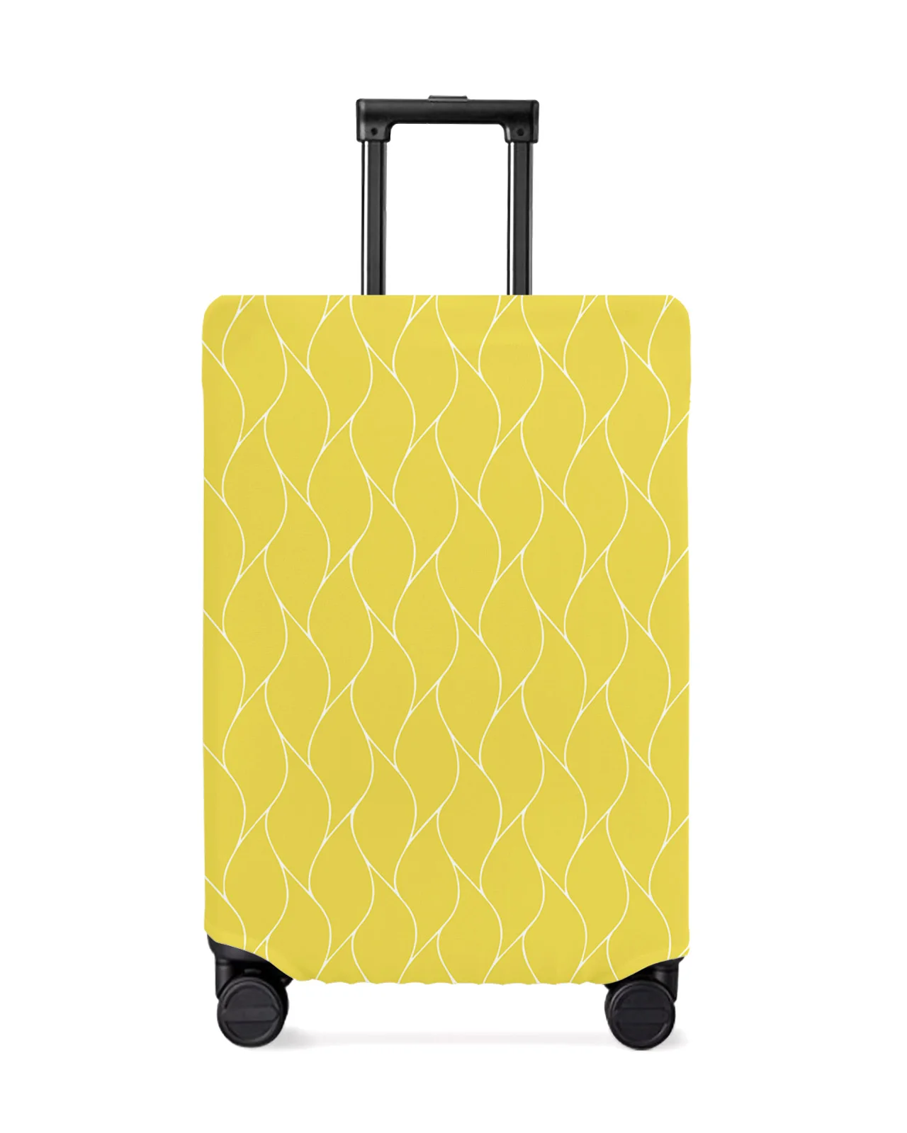 

Yellow Long Wavy Line Travel Luggage Protective Cover for Travel Accessories Suitcase Elastic Dust Case Protect Sleeve