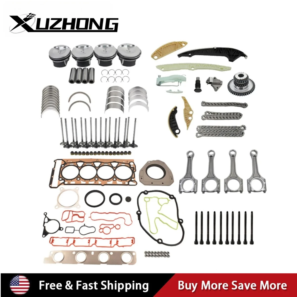 

Комплект для капитального ремонта двигателя 2.0 TFSI CCTA CAW для Audi A4 и Volkswagen Jetta, поршни 23 мм, подходят