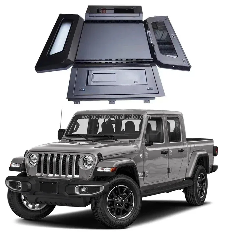 

Pickup Aluminium/steel 4x4 Slide on Camper Truck Topper Canopy for Gladiator Hardtop sliding Windows on both sides