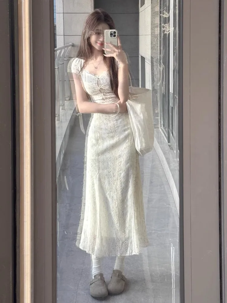 Ele été nouvelle femme Dr taille-accrochée jupe longue imprimé fleuri a-ligne Midi Dr minceur dissimulant tissu doux