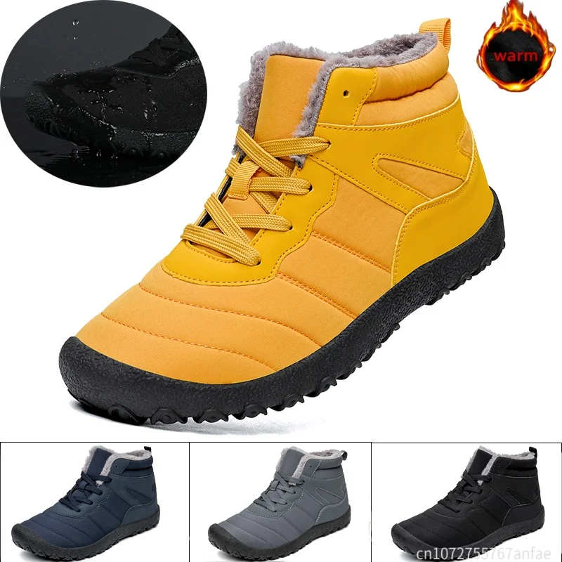 Snow Boots Men's Winter Shoes Adult Men's Flat Shoes Waterproof Anti Slip Durable Cotton Shoes Ski Boots, Men's Shoes Brand