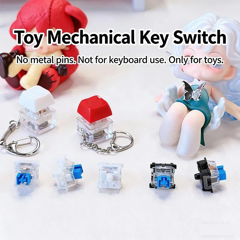 NEW 100Pcs Mechanical Keyboard Switches Mini Clicker Fidget Toy Satisfying Press Sound Keyboard Replacement Repair Spare Parts