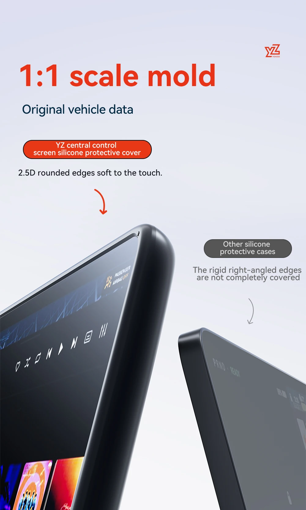 YZ Für Tesla Model 3 Y/YL Highland Juniper 2021-2026 TPU Schutzabdeckung Zentrales Steuerungsdisplay Navigationsbildschirm-Schutzfolie – Detail 7