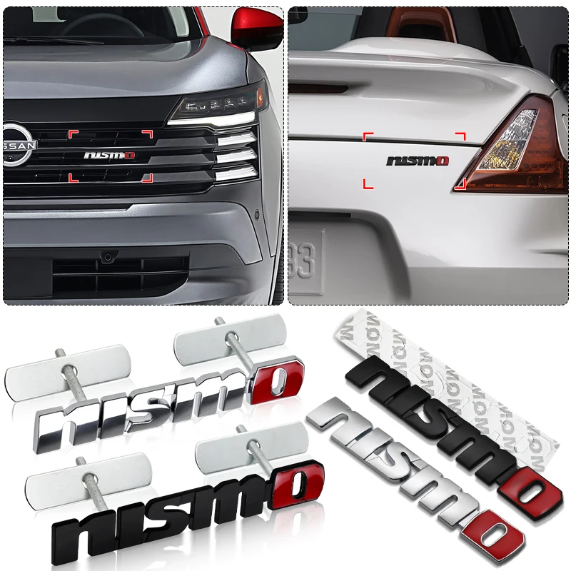 1Pc Nismo Car Front Grille Badge Body Trunk 3D Sticker Auto Accessories For Nissan Almera Tiida Juke Teana Qashqai 350Z 370Z GTR