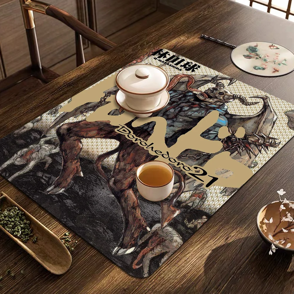 

Vintage Dorohedoro Coffee Dish Quick Drying Kitchen Absorbent Drained Placemat For Table Bathroom Kitchen Draining Pads