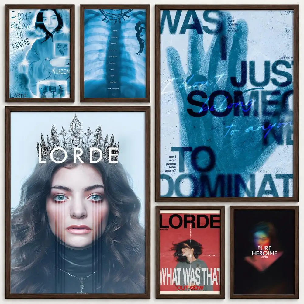 Singer lorde Poster Self‑Adhesive Waterproof PP Poster Coffee House Bar Wall Art Sticker Room Home Decor
