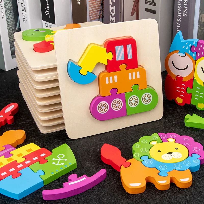 

Деревянная 3D головоломка для детей, развивающие игрушки Монтессори, детские обучающие игрушки, доска-головоломка для развития мозга, детское раннее обучение