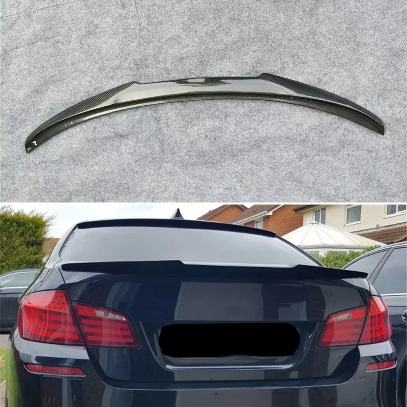 For BMW 5 Series F10 Spoiler 2010--2017 Year Real Glossy Carbon Fiber Rear Wing M4 Style Sport Accessories Body Kit