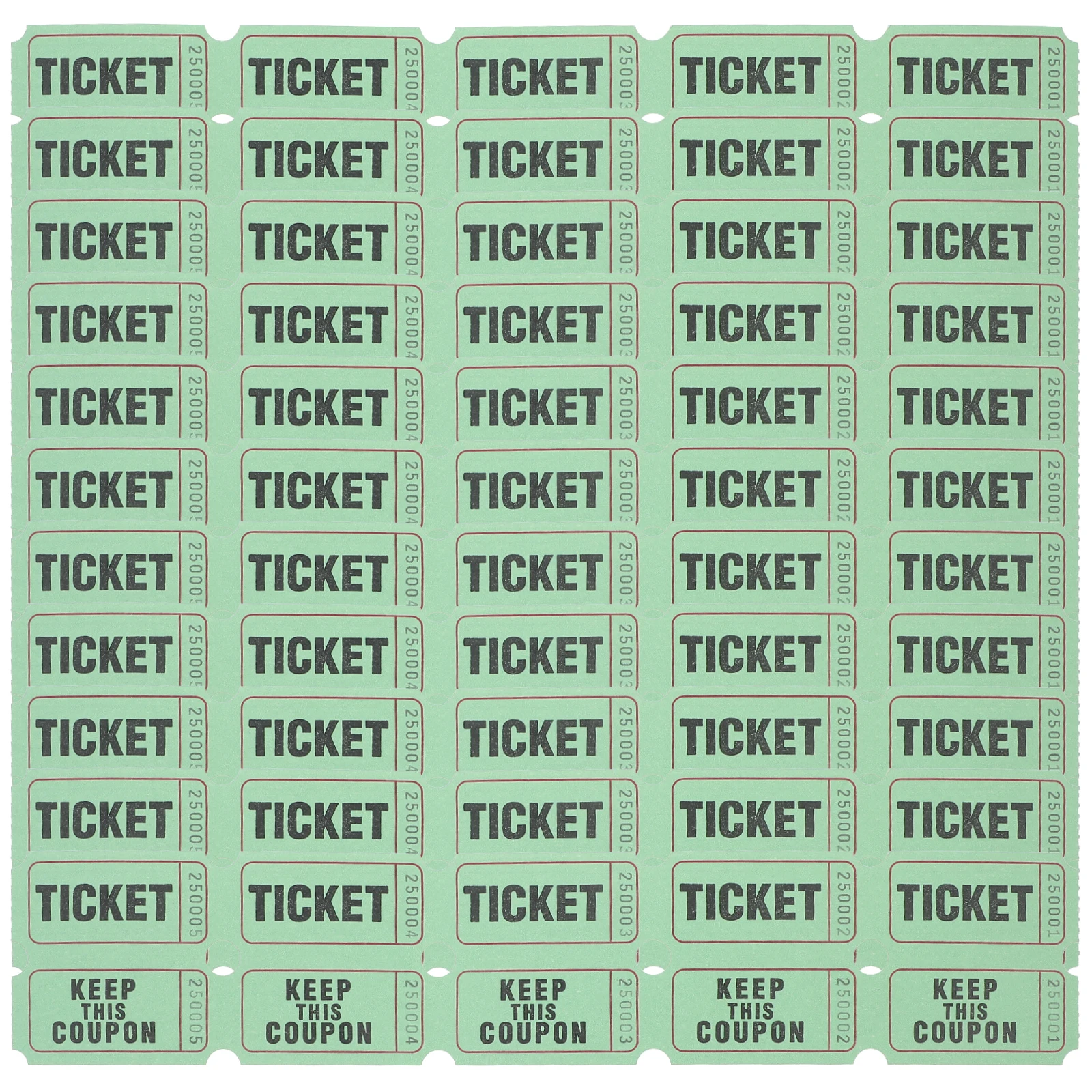 

100 Pcs Raffle Lottery Red Colored Tickets Paper Event
