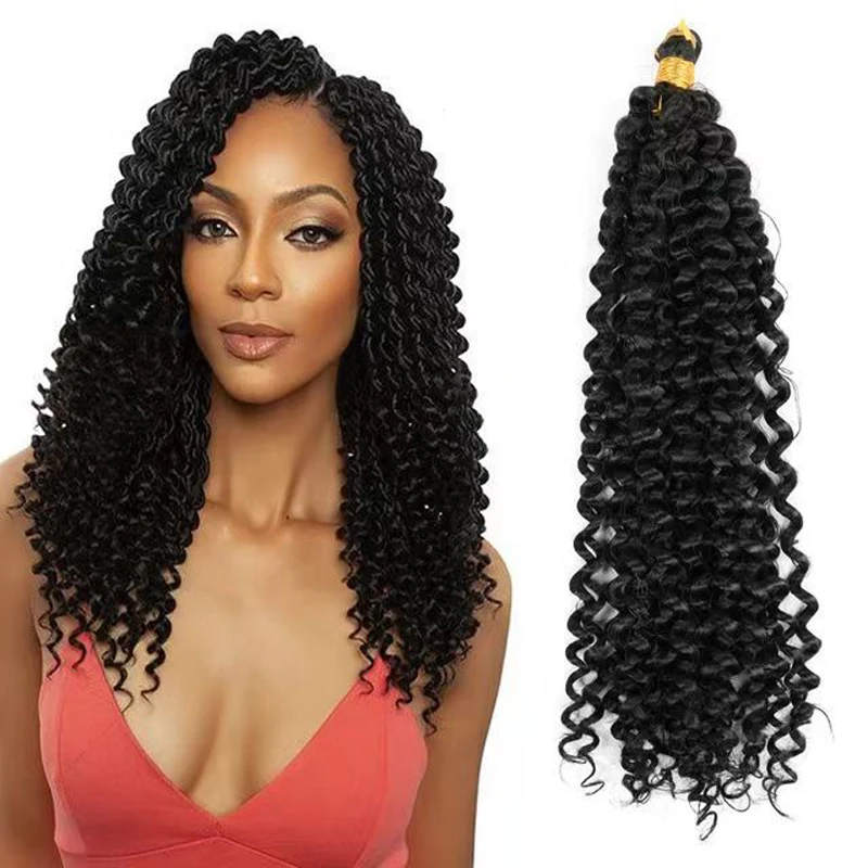 

Synthetic Water Wave Hair Bundles 14 inch High Temperature Fiber Afro Kinky Curly Hair Bundles Long Weaving Hair Extension ﻿