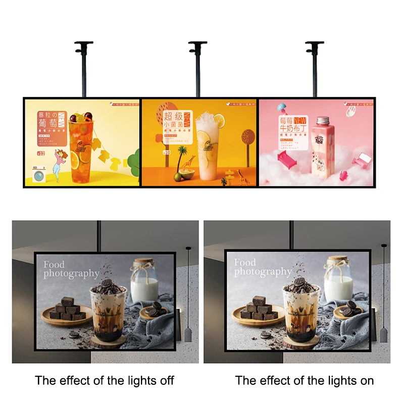 Scatola Luminosa A LED Ultra Sottile Per Poster Da Parete O Soffitto – Vetro Temperato, Cornice In Alluminio, Sostituzione Facile – Per Negozi, Bar E Uffici!