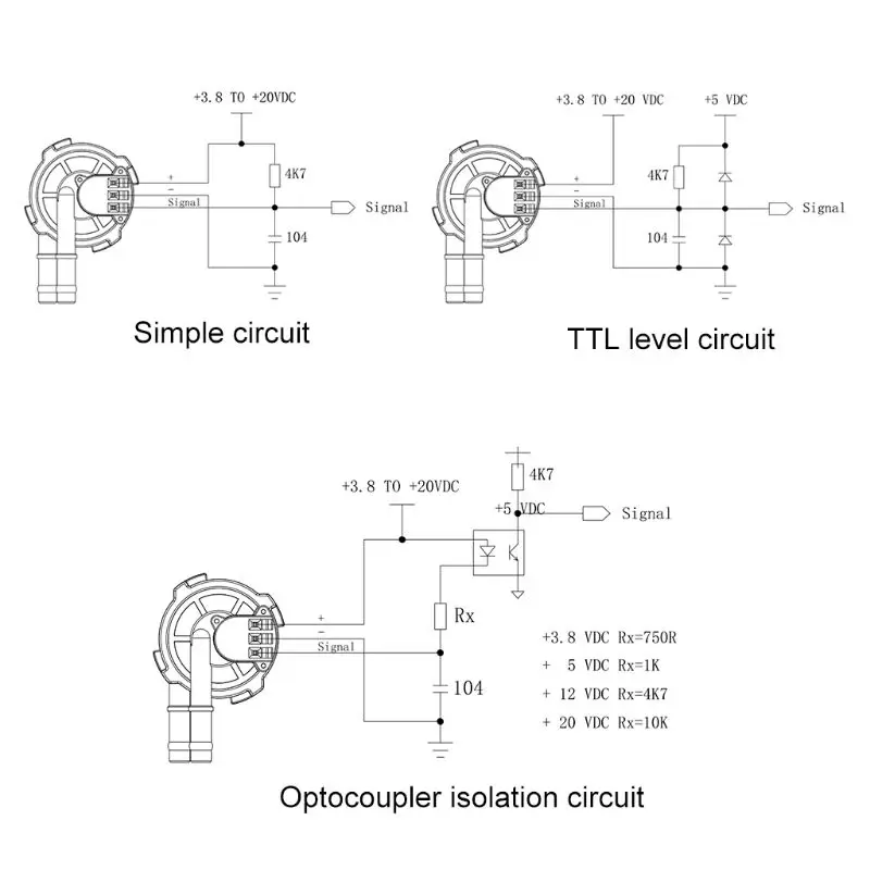 5-18V 6mm 6mm Outer Diameter Hall Flowmeter for Coffee Machine Hot Water Purifier DropShipping