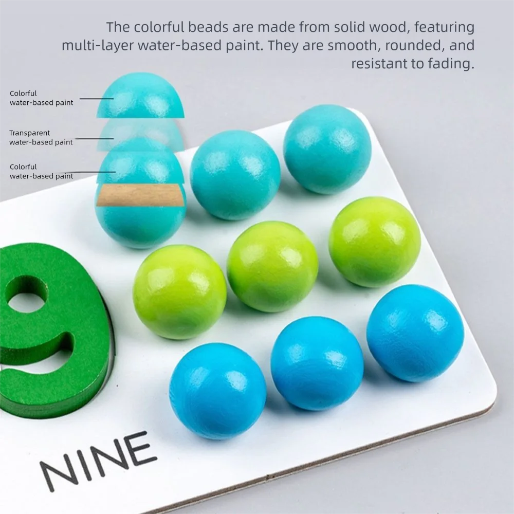 Wooden Montessori Arithmetic Math Toy Fine Motor Training Math Beads Counting Toy Baby Digital Cognitive Pairing Puzzle