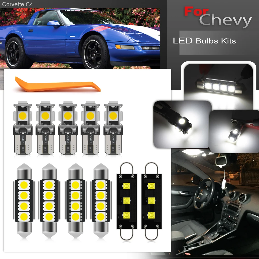 Corvette C4 Interior LED Light Bulb Kit Replacement For Chevy Corvette C4 1984 1985 1986 1987 1988 1989 1990 1991 1992 1993 1994