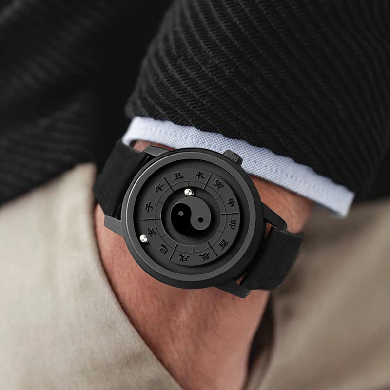 Eeo นาฬิกาข้อมือควอทซ์สวิสสำหรับผู้ชายหรูหรา, Jam Tangan MAGNET กลไกอัตโนมัตินาฬิกาธุรกิจกันน้ำทำจากสแตนเลสสตีล